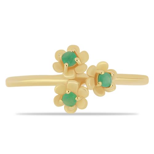 BUY EMERALD TRANSPARENT GEMSTONE RING IN 925 SILVER 